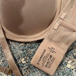 Two bras one push up one strapless like new third love bras